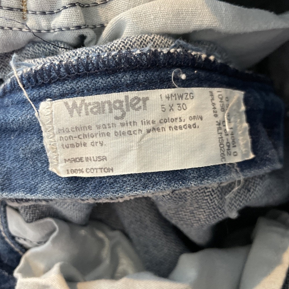 VTG Wrangler 14MWZG Jeans Womens 5X30 Blue Denim Straight Leg Made In USA - Picture 3 of 5